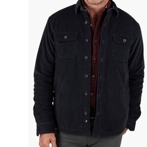 TAILOR VINTAGE Comfort Stretch‎ Faux Shearling Corduroy Shirt Jacket Navy Sz XXL